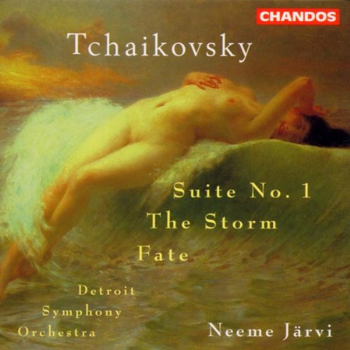 "CD cover with a painting of a reclining nude figure, Tchaikovsky's name and musical pieces listed."