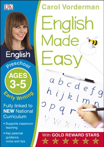 "Book cover with a girl, title 'English Made Easy', and a child writing letters."