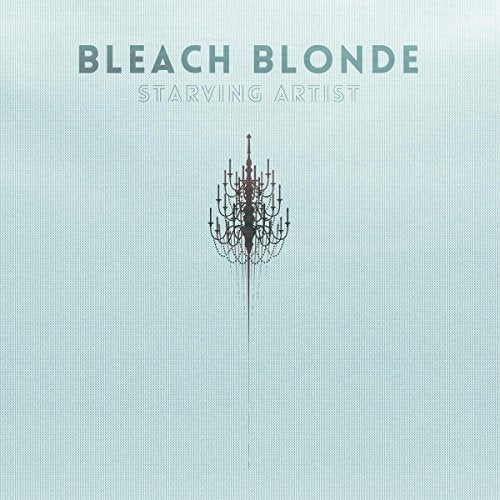 Album cover with light blue background, dark chandelier, and "Bleach Blonde Starving Artist" text.