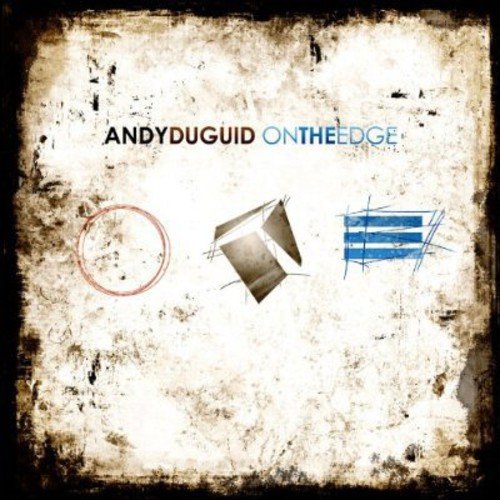 Album cover with grungy beige background, abstract geometric shapes, and artist's name "Andy Duguid".