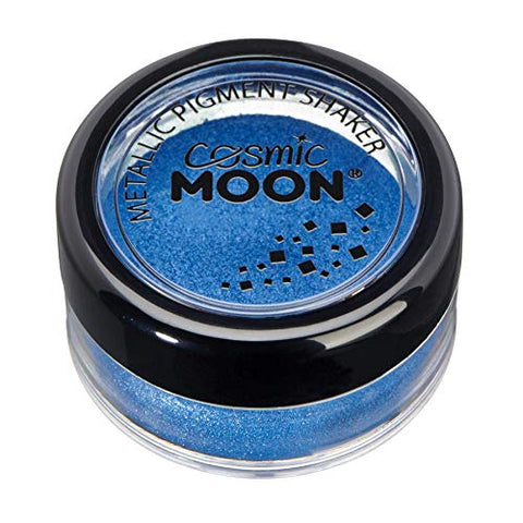 Metallic Pigment Shakers by Cosmic Moon - Blue - Cosmetic Pearlescent Powder, Eye Shadow, Makeup for Face, Eyes & Body