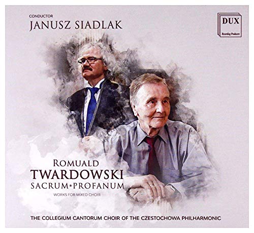 "CD cover with watercolor portraits of two men and red text on a white background."