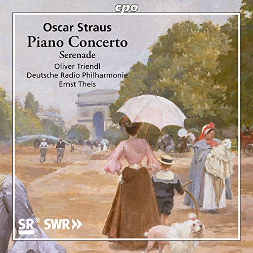 A CD cover featuring a painting of people strolling in a park.
