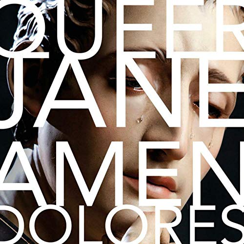 The image depicts a CD album cover with a close-up of two people's faces and large white text overlay. Alt text: CD cover with two faces and large white text overlay.