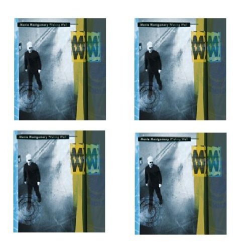 "Album cover with manhole cover and man in black on a road."