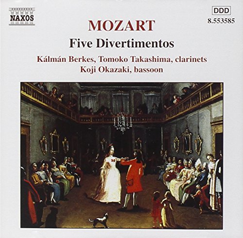 "Mozart CD cover featuring 18th-century ballroom scene with dancing couple and spectators."