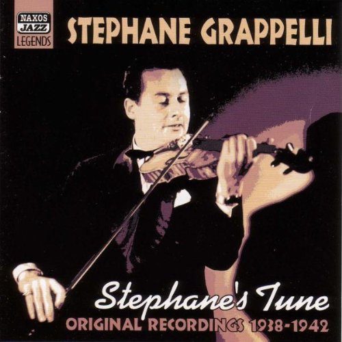 CD cover featuring Stephane Grappelli playing violin, with text and logo on a black background.