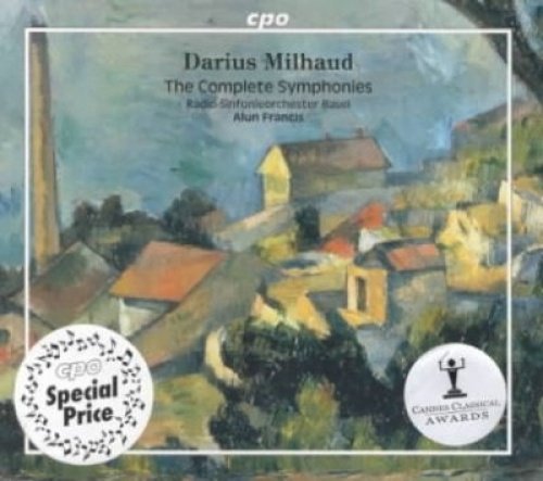 CD cover with an impressionist painting of buildings and trees, surrounded by a white border.