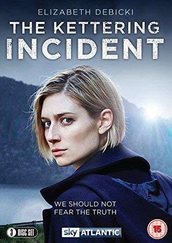 DVD cover for "The Kettering Incident" featuring Elizabeth Debicki in a blue jacket.