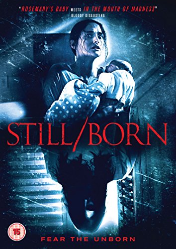 DVD cover for "Stillborn" featuring a woman holding a baby with a dark shadow below.