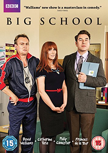 "Three actors on the cover of 'Big School' DVD: man, woman, and man."
