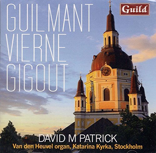 "CD cover featuring a church with a clock tower and cloudy sky."