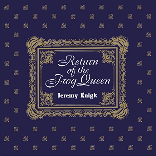 "Album cover with dark blue background, gold pattern, and ornate frame with white text."