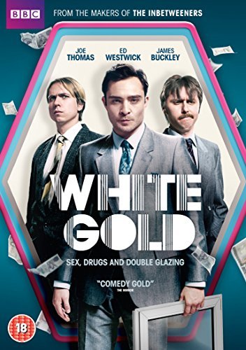 DVD cover for "White Gold" featuring three men in suits against a blue background.