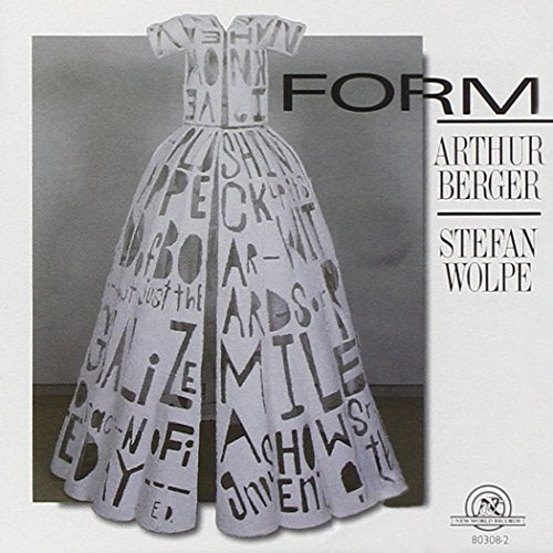 "Album cover featuring a dress with typographic print and the title 'Form'."