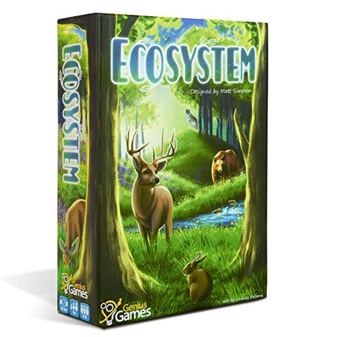 Genius Games - 74568 Ecosystem Ecology Board Game - Educational Wildlife Nature Biology Animal Food Chain Habitat - Stem - Science