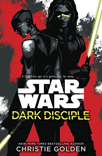 "Book cover featuring two Star Wars characters with lightsabers against a red and black background."