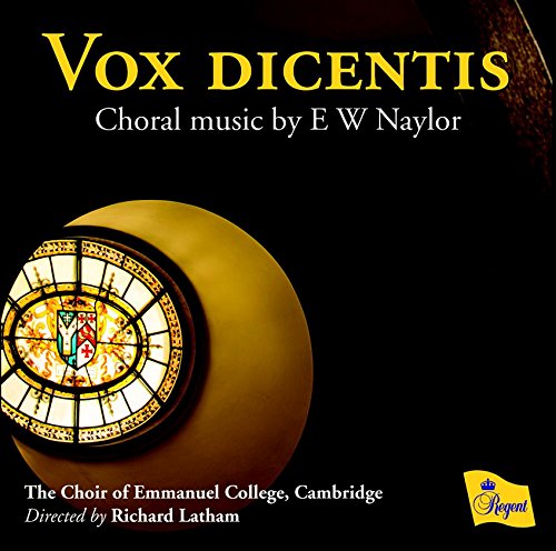 "CD cover with stained-glass window and text 'Vox Dicentis' and 'Choral music'."