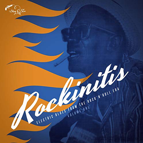"Album cover with a man in sunglasses and 'Rockinitis' text on blue and orange background."
