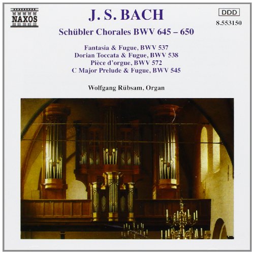 "CD cover featuring a church organ and candelabras, with blue text and Naxos logo."