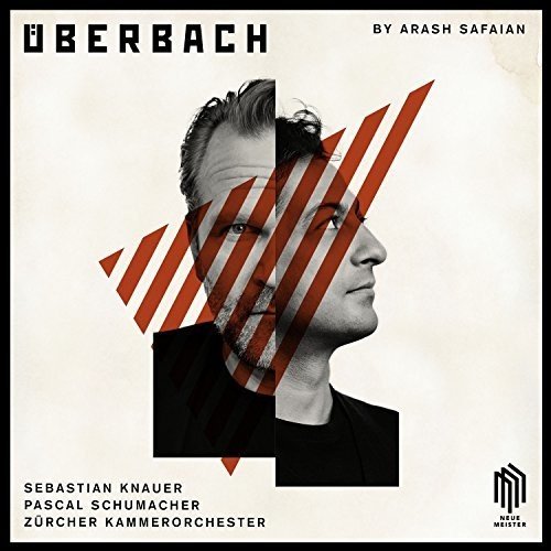 "Album cover featuring a man's face with red stripes, black text on white background."