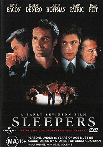DVD cover for "Sleepers" featuring a collage of actors' faces and a violent scene.