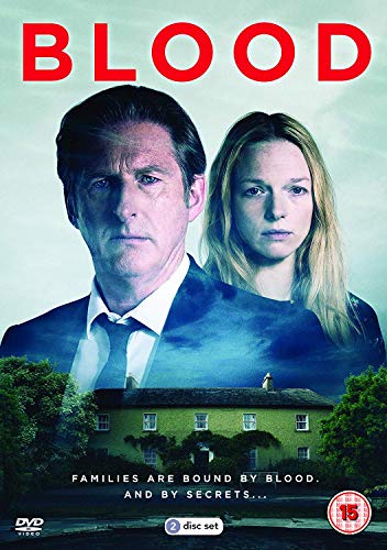 DVD cover for "Blood" featuring a man and woman above a green house.
