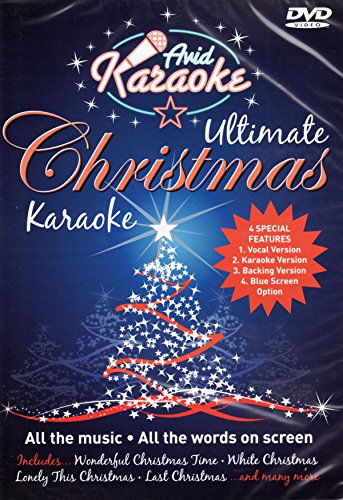 "Christmas DVD cover featuring a Christmas tree and 'Avid Karaoke' logo."