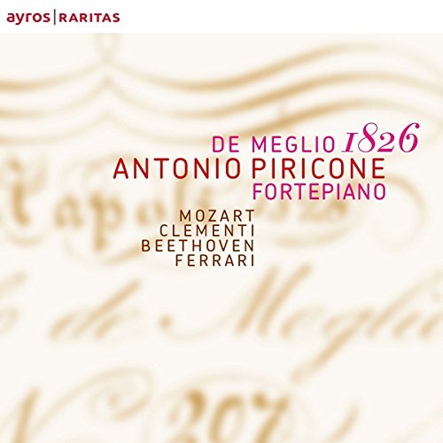 "CD cover with beige background, red and brown text, featuring composers' names."