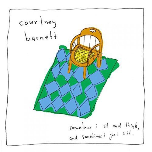 Courtney Barnett album cover featuring a simple drawing of a chair on a rug.