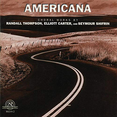 "CD cover featuring a winding road through a field with 'AMERICANA' title."