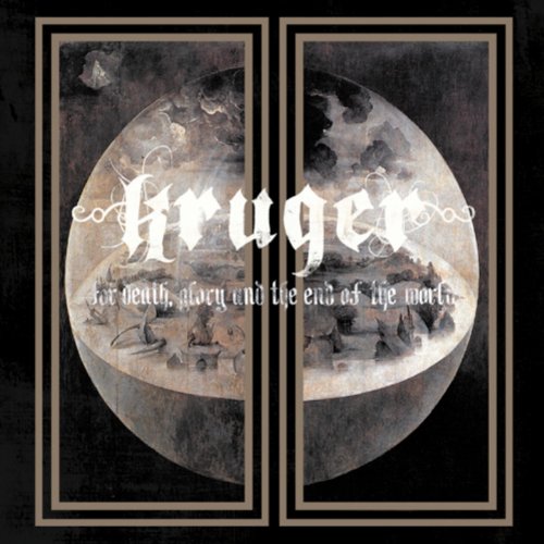 "Kruger album cover with a split moon image and white text on a black background."