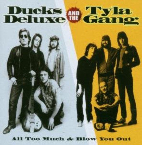 "CD cover featuring two bands, Ducks Deluxe and Tyla Gang, in black and yellow."