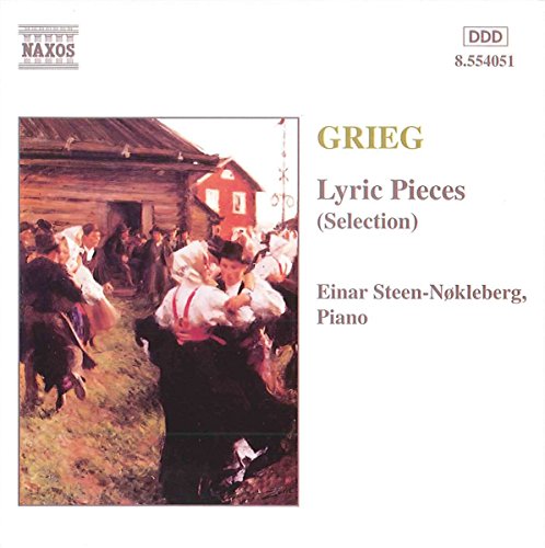 "CD cover featuring a painting of people dancing outside a wooden building."