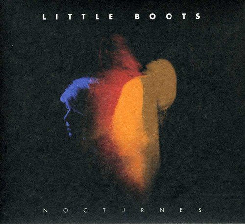 Album cover with blurred figure and multicolored light on black background, titled "Little Boots - Nocturnes".