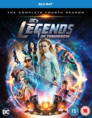 "Blu-ray cover for 'DC's Legends of Tomorrow' Season 4, featuring characters in a circular frame."