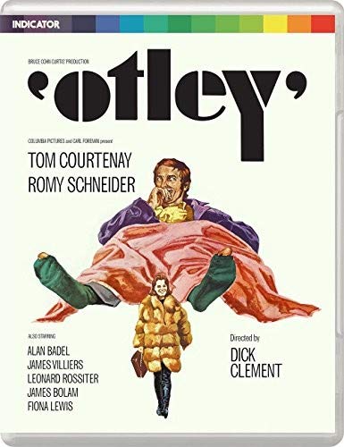 "Blu-ray case cover with 'Otley' title and comedic illustration of a man being carried."