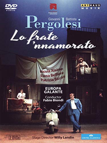 DVD cover for "Pergolesi: Lo Frate 'nnamorato" featuring a man in a blue suit.