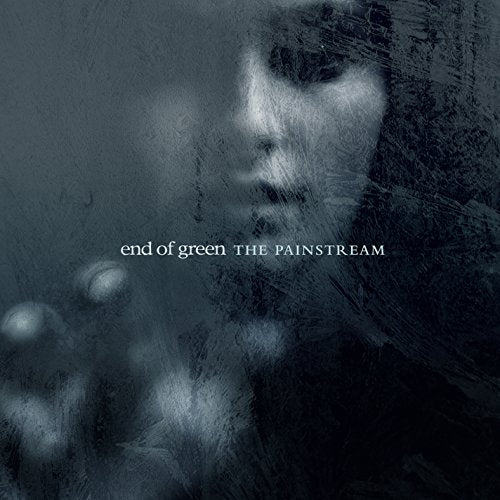 "Album cover with a dark, blurred face and white text 'end of green THE PAINSTREAM'."