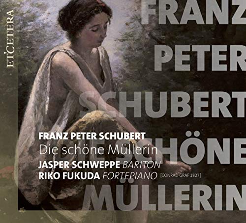 "CD cover featuring a painting of a woman holding a jug, with text overlay."