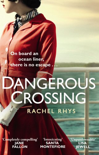 "Book cover featuring a woman in a red coat on an ocean liner."