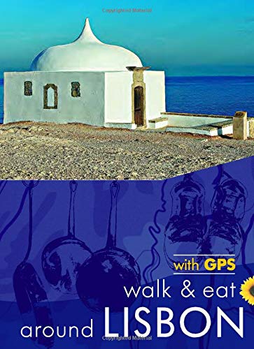 "Book cover featuring a white church by the sea and kitchen utensils."