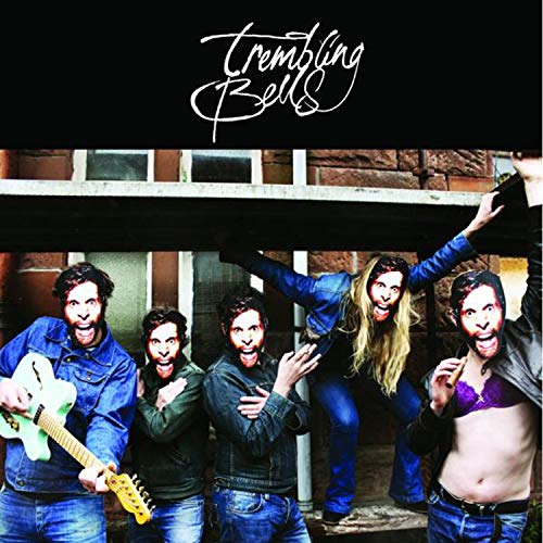 "Vinyl record cover with 'Trembling Bells' title and a band photo below."