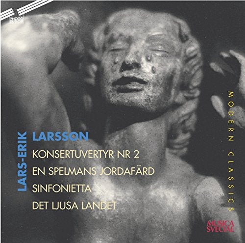 "CD cover with a black-and-white statue and multicolored text."