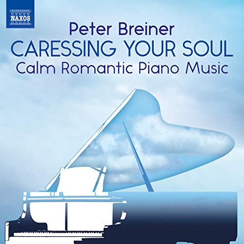"CD cover with piano graphic and blue cloudy sky background."