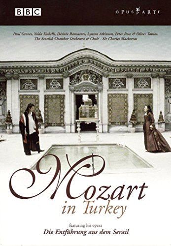 DVD cover for "Mozart in Turkey" featuring two people outside an ornate building.