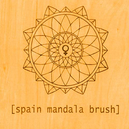 A wooden vinyl cover featuring a geometric mandala design with a Venus symbol.