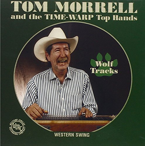 "Album cover with a man playing a steel guitar, wearing a cowboy hat."