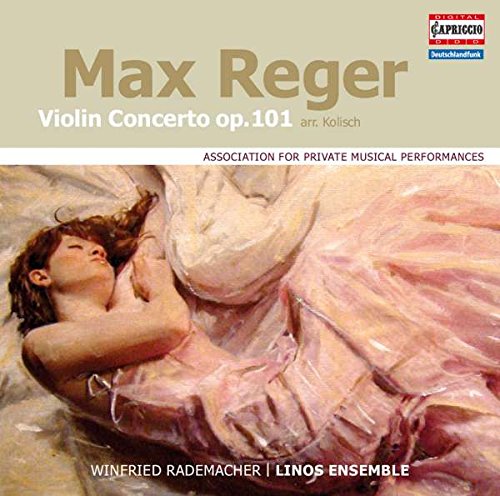 CD cover featuring a reclining woman, with text "Max Reger" and "Violin Concerto op.101".