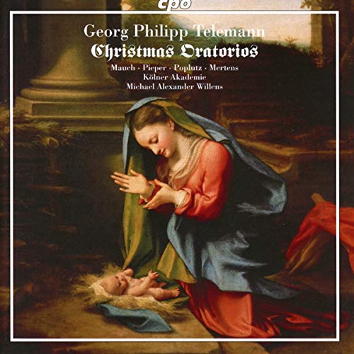 "CD cover featuring a painting of Mary kneeling beside the baby Jesus."